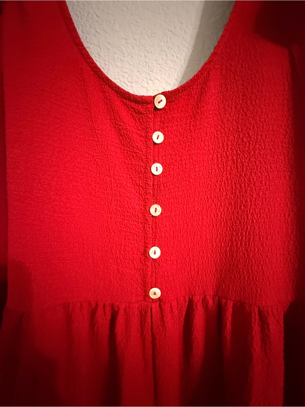 Red Button-Front Romper - Picture 4 of 10
